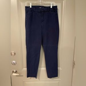 Navy blue high waisted ankle length Pixie pants from Old Navy